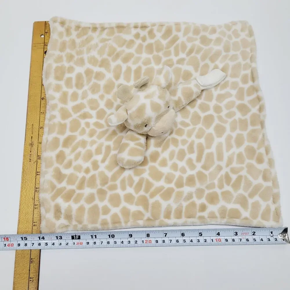Carters Giraffe Plush Lovey Security Blanket Tan White Pacifier Loop 2016